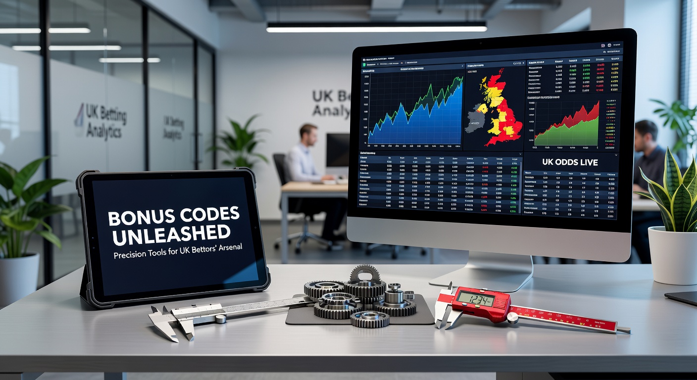 Close-up of smartphone displaying active bonus code redemption on a UK betting app, with Cheltenham Festival odds in background