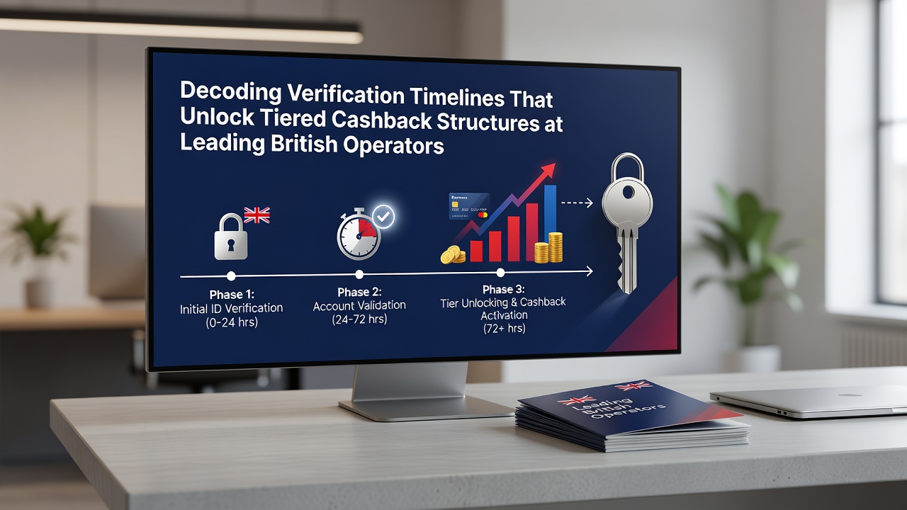 Flowchart showing verification steps and cashback tier progression at British betting sites
