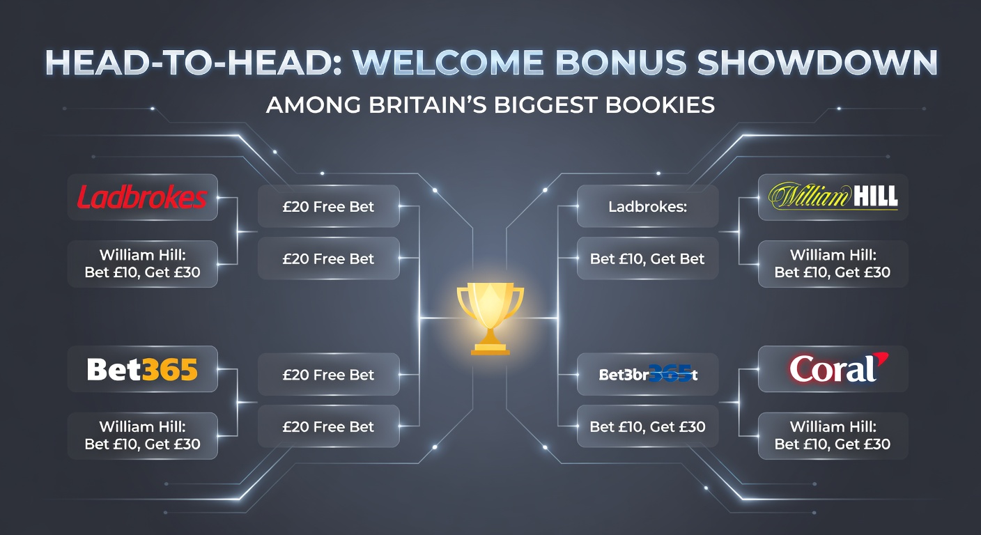 Collage of logos from leading UK bookmakers highlighting their welcome bonus promotions with cash stacks and betting slips