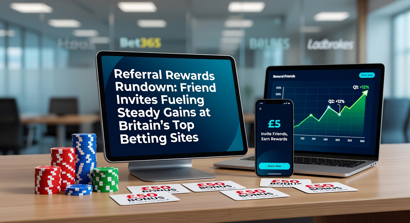 Illustration of friends sharing betting rewards on mobile devices, highlighting referral program dynamics